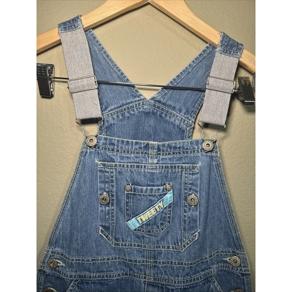 Looney Tunes Bib Shorts Overalls Girls 10  100% Cotton - Knee Length - Vintage